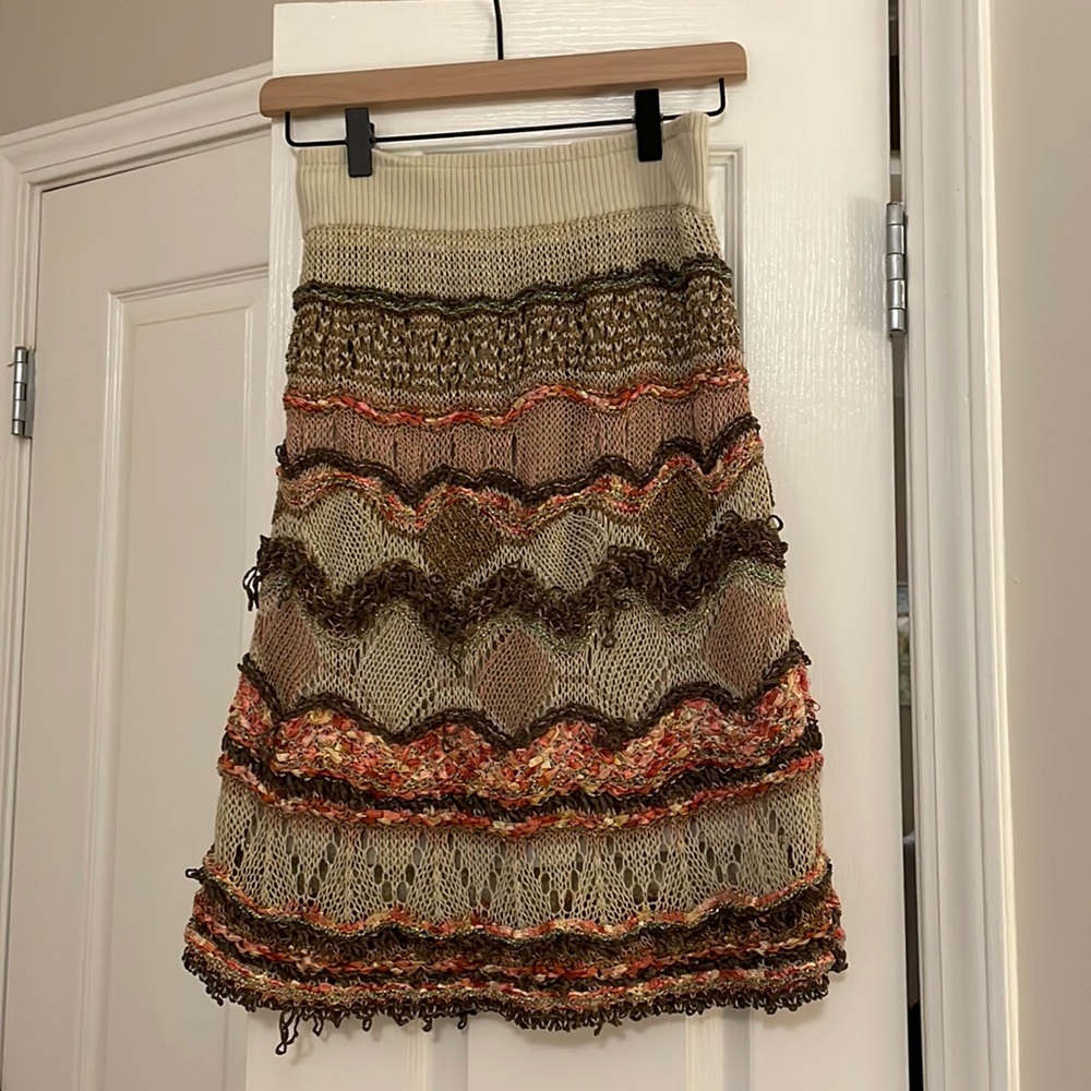 Vintage RTW Charleston Textured Knit Bohemian Skirt - Women’s Size 2